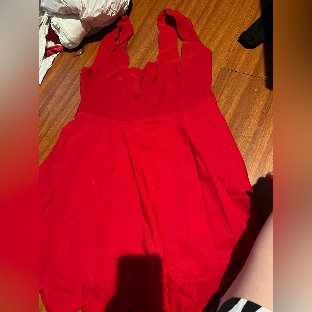 NastyGal XL Red Scalloped Dress!